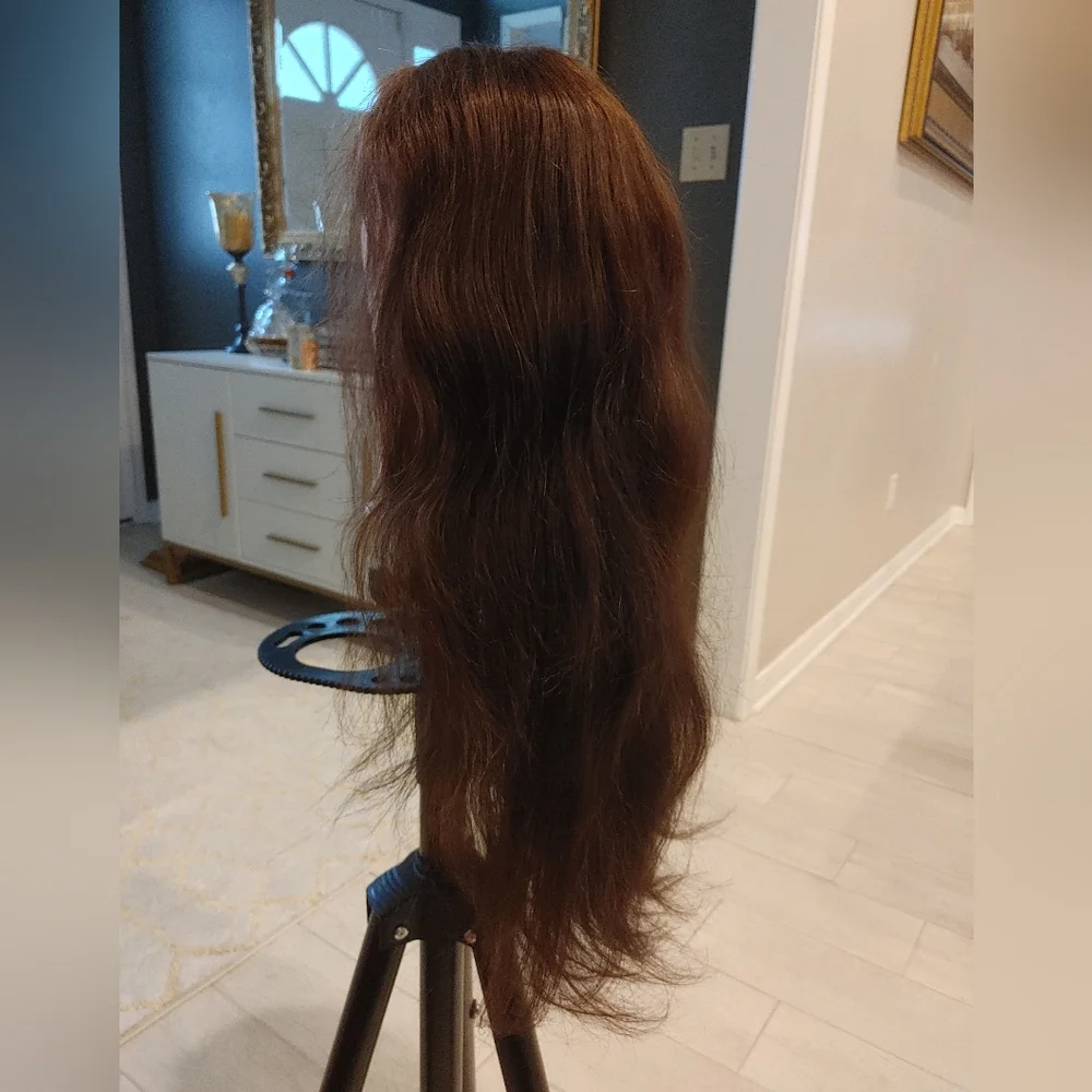 SoHygge 100% Human Hair HD Lace Wig 28" Chocolate Brown Pre Plucked Bleached Kno - Picture 4 of 8